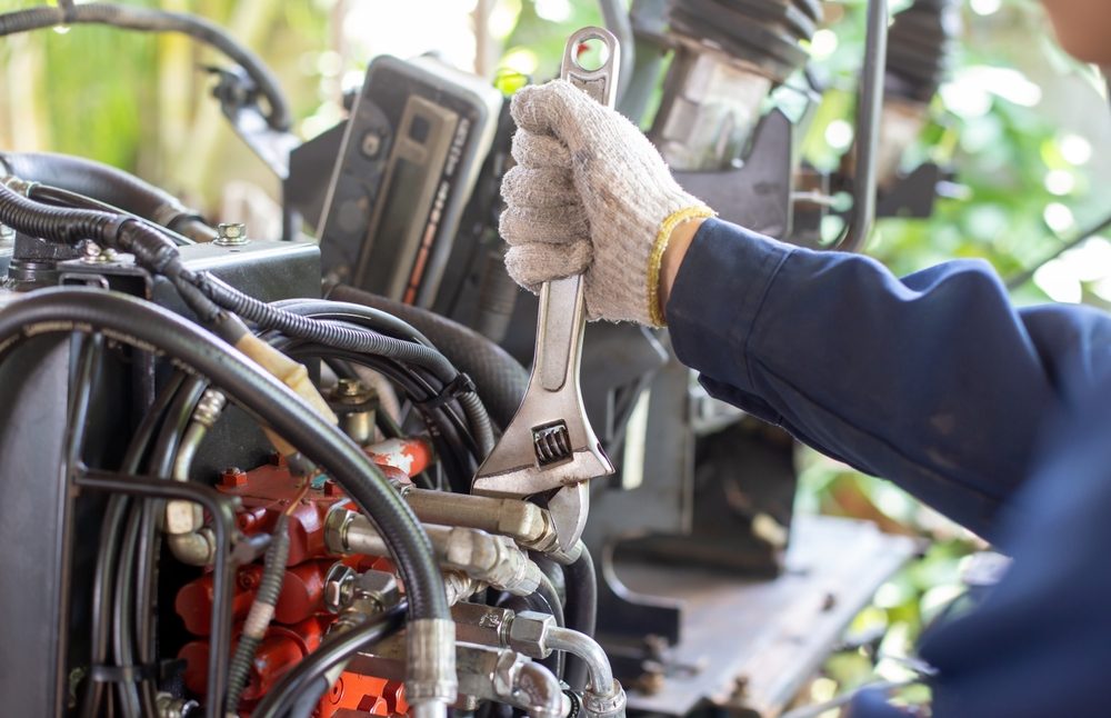 Close,Up,View,Of,Hydraulic,Pipes,Of,Heavy,Industry,Machine.